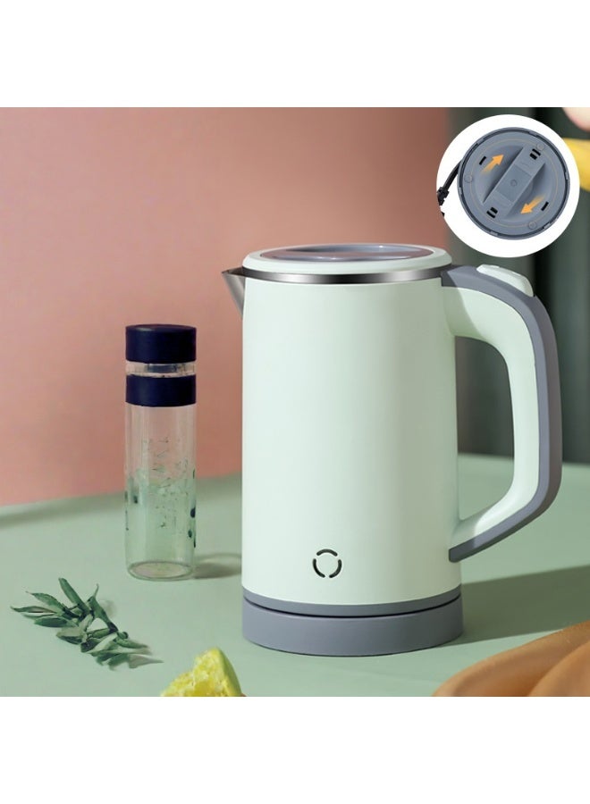 MIXDE Travel Kettle Electric Small, 600W Low Wattage Kettle, 0.8L Portable Mini Camping Kettles, Fast Boiling, Compact Stainless Steel Electric Kettles for Travel, Home, Office (Green) - Image 4